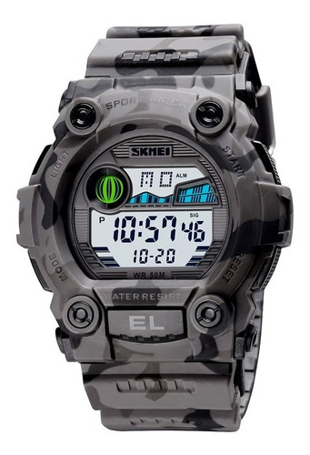 Reloj Skmei 1633 Militar Sumergible Camuflado Gris 