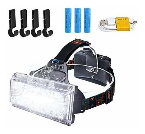 Linterna Frontal Recargable Para Sombrero Duro, Luz Led De 