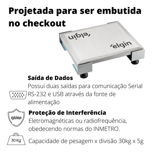 Balança Elgin Dp 30ck 30kg Checkout Aço Inox A Melhor Custo