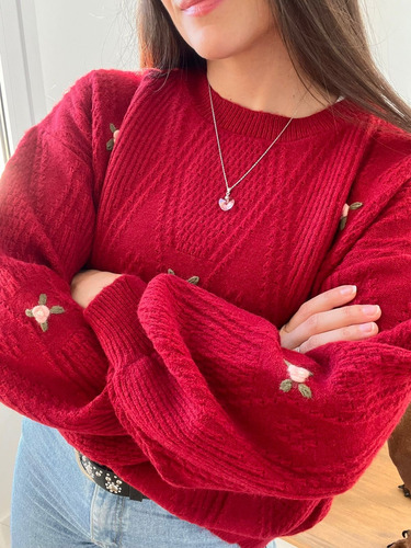 Sweater Importado De Mujer Bordado Super Suave Y Calentito