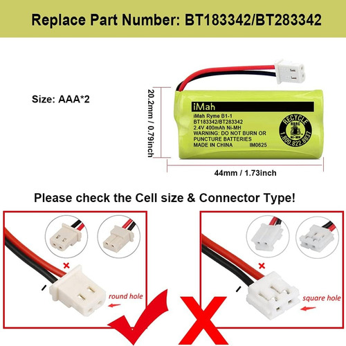 Bateria Imah Telefone Vtech Bt183342/bt283342 400mah