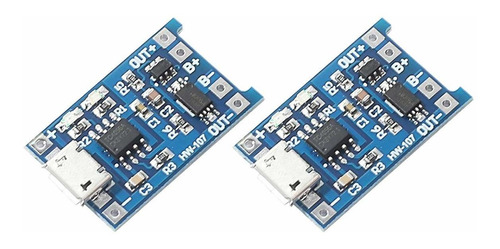 2 Modulos De Carga Micro Usb 5v De Litio 18650