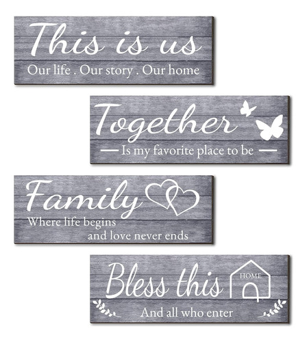4 Carteles Decorativos De Pared, This Is Us, Together, Bless