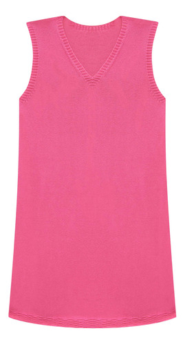 Vestido De Tricot Algodão Com Camisa Em Tricoline Infantil
