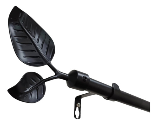 Set Barra, Soporte Y Terminal De Cortina Negro 220cm