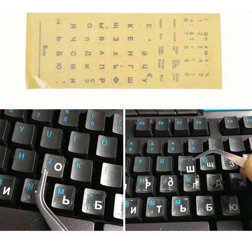 Letras De Pegatinas Teclado Ruso Transparente Para Laptop No