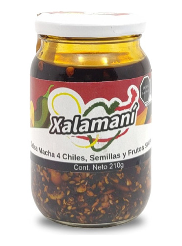 Salsa Macha De 4 Chiles, Semillas Y Frutos Secos. 210 Gr.