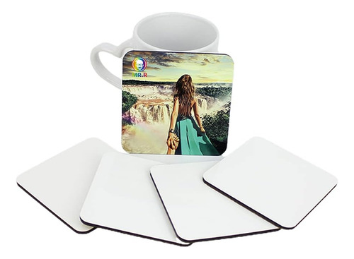 10 Unidades Mdf Posavasos De Sublimación Blanco De Tab...