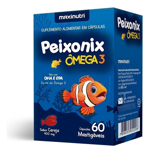 Peixonix Ômega 3 400mg (60 Caps) - Padrão: Único Cereja
