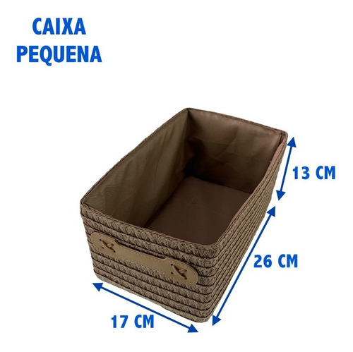 Imagem 7 de 9 de Cesta Decorativa Organizadora Conjunto 3 Pçs Cesto Multiuso