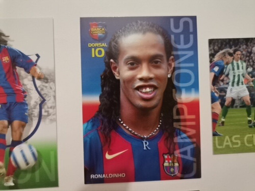 6 Tarjetas Ronaldinho Megacracks Barcelona Campeon