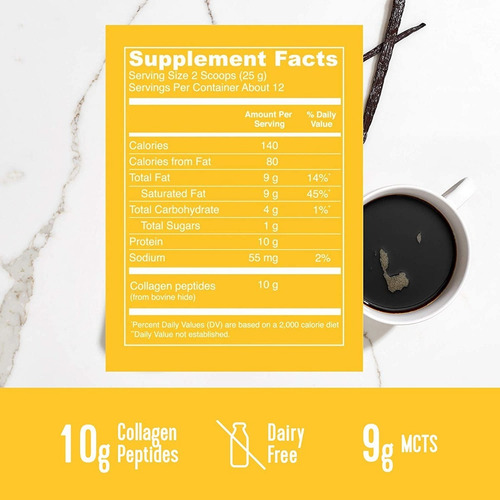 Imagen 3 de 5 de Vital Proteins Collagen Creamer Sabor Vainilla 300g