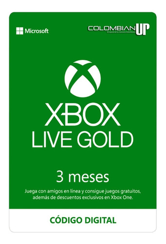 Código Xbox Live Gold 3 Meses (region Libre)