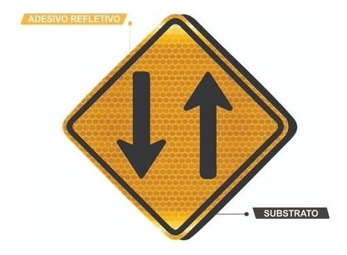 Placa De Trânsito Mão Dupla Refletivo A-25 Ti
