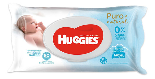 Toallitas húmedas Huggies Puro Y Natural 80 u