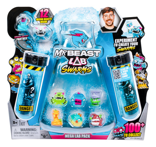 Toy Mrbeast Lab Swarms Mega Lab, Pacote Com 12 Vipermite Com