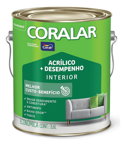 Tinta Para Parede Coral Coralar Laranja Maracatu Fosco 3,6l