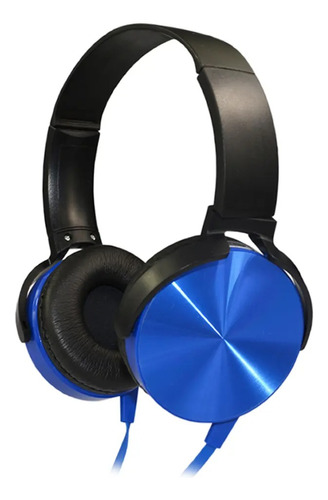 Audifono Diadema Metalico Alambrico Azul