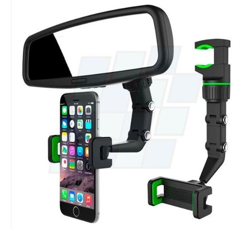 Imagen 2 de 6 de Soporte Celular Brazo Pinza Espejo Retrovisor Auto Camioneta