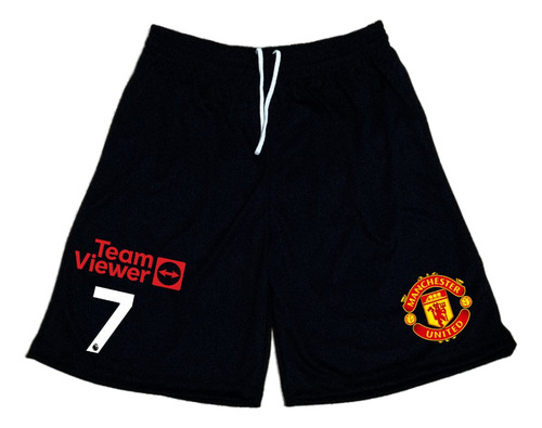 Short De Poliester Manchester United C/ Numero Ideal Equipos