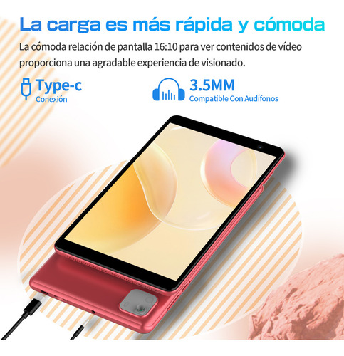 Tableta Pritom 8'' Android 13 Octacore Rosa 8gb Ram 64gb Rom