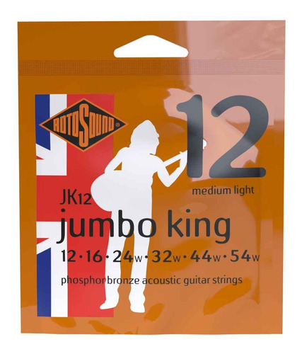 Cuerdas Para Guitarra Acustica Bronze 12-54 Rotosound Jk12