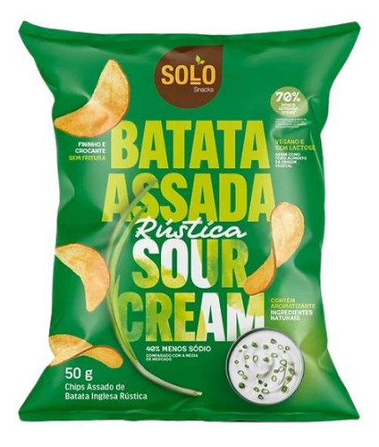 Chips De Batata Rústica Assado Sour Cream Solo 50g - Kit 6x