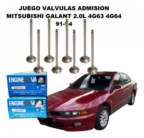 Juego Valvulas Admision Mitsubishi Galant 2.0l 4g63 4g64 91-