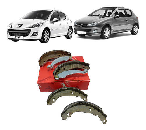 Jogo Sapata Lona Freio Tras Peugeot 207 2009 2010 1.6 16v