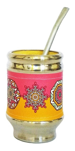 Mate Bombilla Acero Inoxidable Aluminio Madera Mandalas