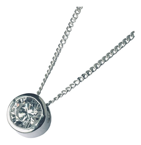 Dije Con Cadena Plata 925 Susanita Piedra 6 Mm (br03)