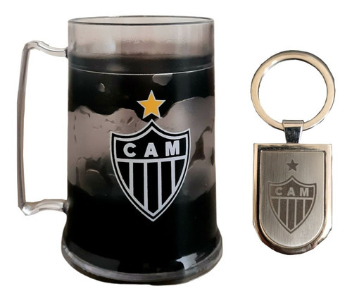 Kit Atlético Mineiro - Caneca Congelante + Chaveiro Oficial