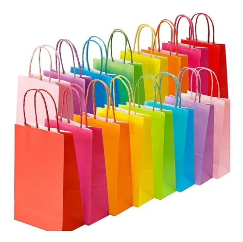 24 Bolsa Regalo Papel Mesas De Dulces Bolsas Ecologicas Cuotas