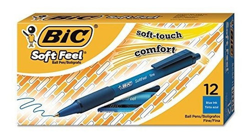 Esfero - Bic Soft Feel Retractable Ballpoint Pen, Blue Ink, 