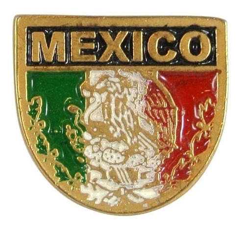 Pin De Escudo De México Tricolor
