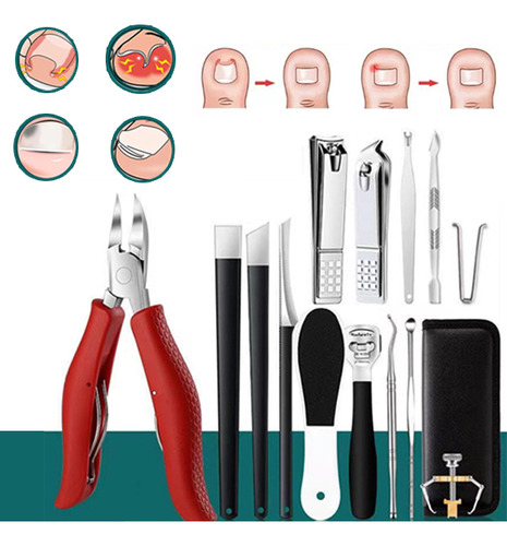 Set De Manicura Con Cortaúñas, Tijeras, Lima Y Espátula, 16