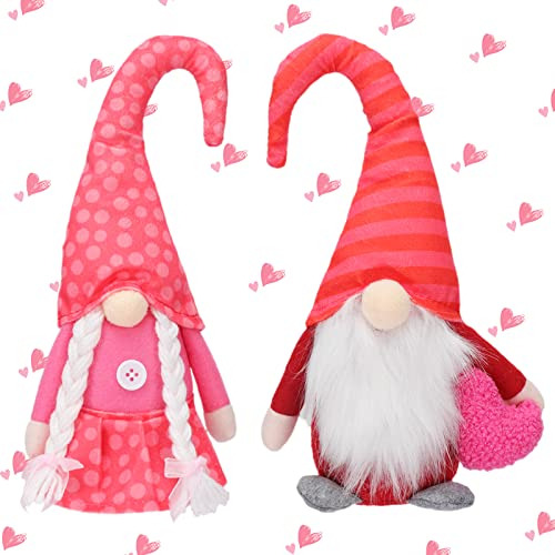 2 Gnomos De San Valentín De Peluche Pareja Corazón Ma...