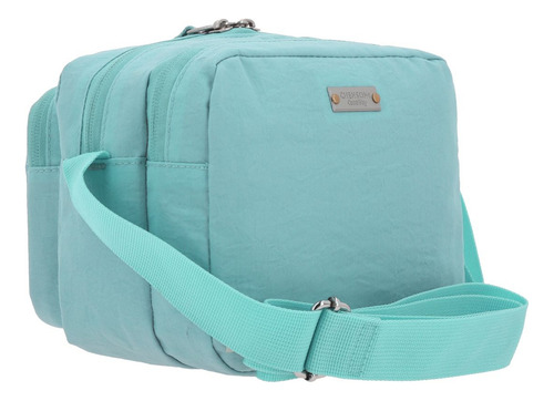 Crossbody Chenson 1818 Turquesa Zilp Impermeable 1866551-t Acabado De Los Herrajes Níquel Diseño De La Tela Liso