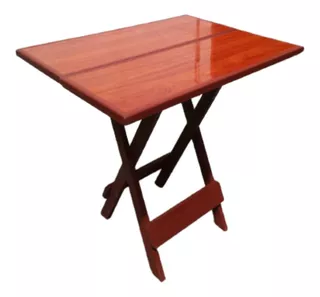 Mesa Rectangular Plegable En Madera Pino Color Marron