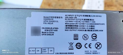 Fuente De Poder Para Dell Optiplex Sff 240 Watts