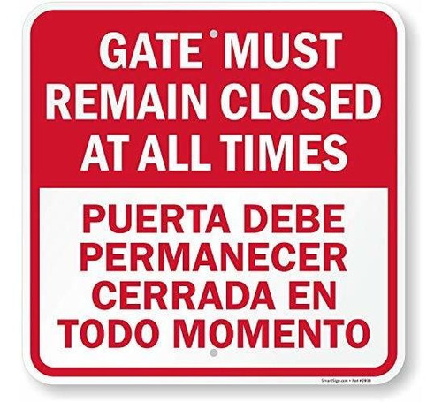 Smartsign  Puerta Debe Permanecer Cerrada En Todo Momento  M