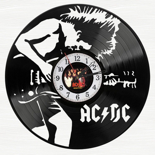 Reloj De Pared En Disco Longplay Ac/dc