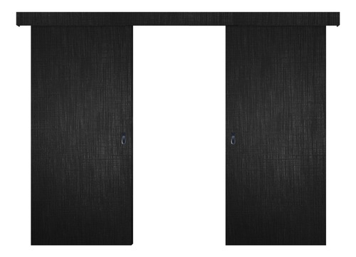 Puerta Corrediza Doble Paolo Mdf 180x210 Cm Melamina Lino Negro