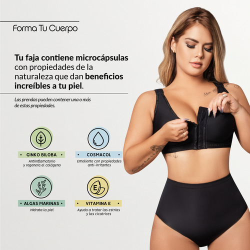 Faja Brasier Post Quirúrgico Con Realce Apoyo Postoperatorio Negro 38