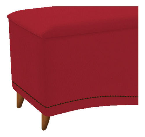 Kit Cabeceira E Calçadeira Yasmim 140 Cm Casal Sued Vermelho