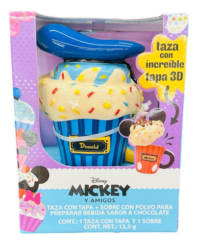 Taza 3d Cupcake Disney Mickey And Friends Con Cocoa 13.5g