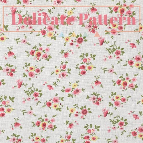1 Pieza De Cortina De Flores Rosas Pequeñas De Algodón Y Lin