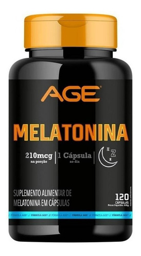 Melatonina 210mcg (120 Capsulas) - Age Sabor Sem Sabor