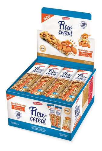 Barra Cereal Flow Almendras Enteras Caja X 20un