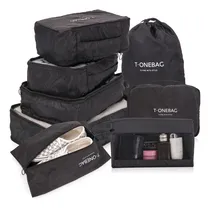 Comprar Organizadores De Viaje Set Kit 8 Para Valija Ropa Accesorios Color Negro
